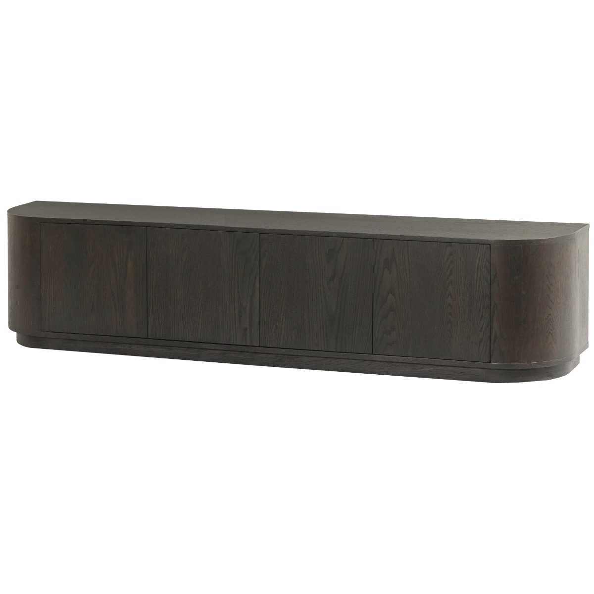 TV Möbel Lowboard Novero 220 cm Eichenholzfurnier Espresso braun