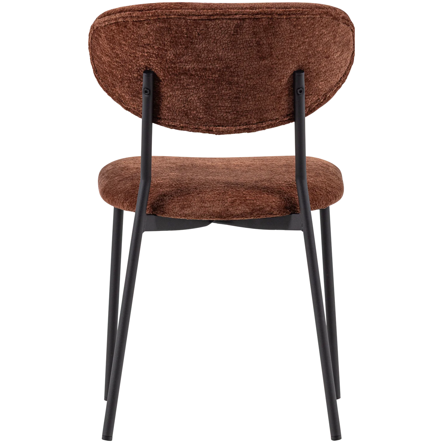 2er Set Esszimmerstuhl KJELD Struktur Chenille braun