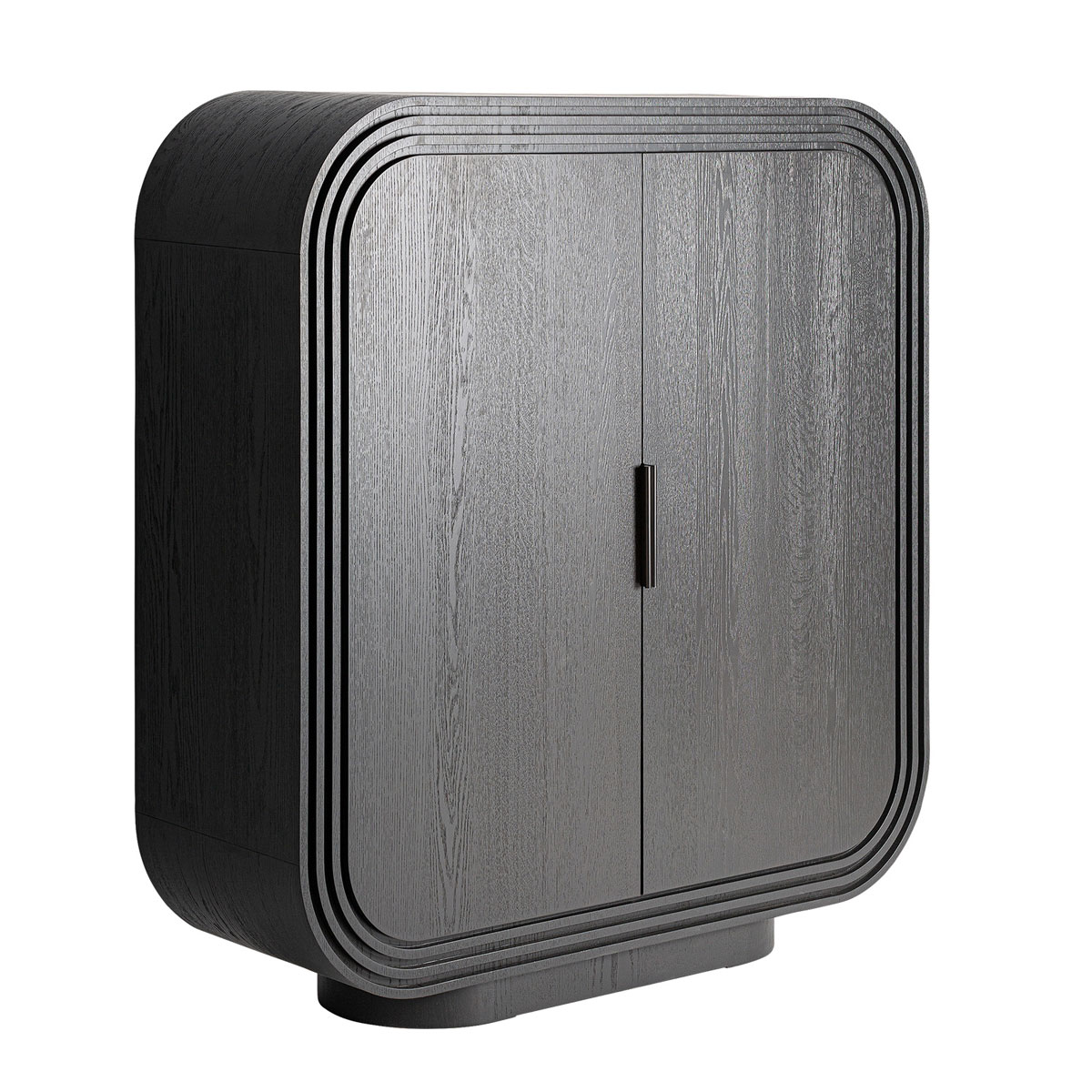 Schrank RIZE H 148 cm Eichenholz schwarz Highboard