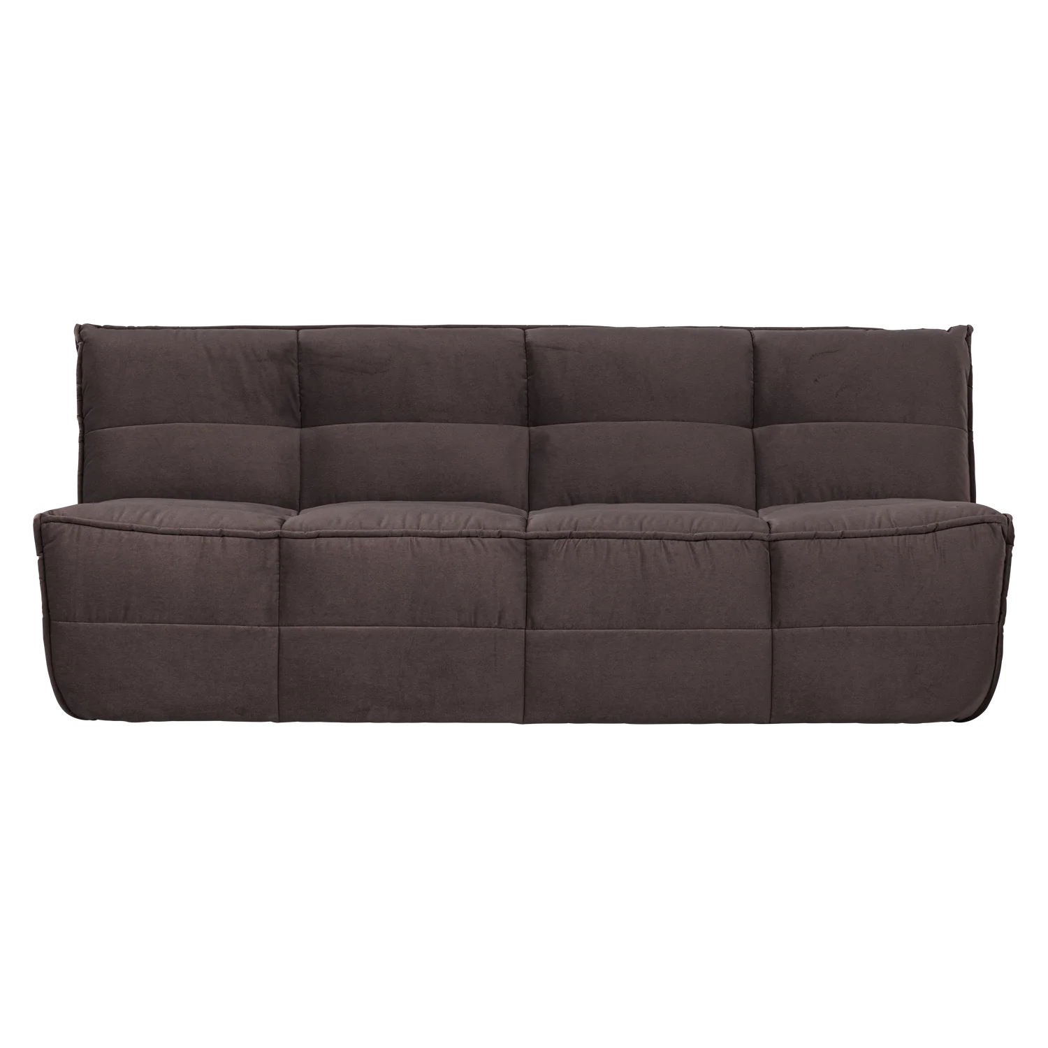 3 Sitzer Sofa CLUSTER Samt schokoladenbraun Couch Garnitur Loungesofa Couchgarnitur