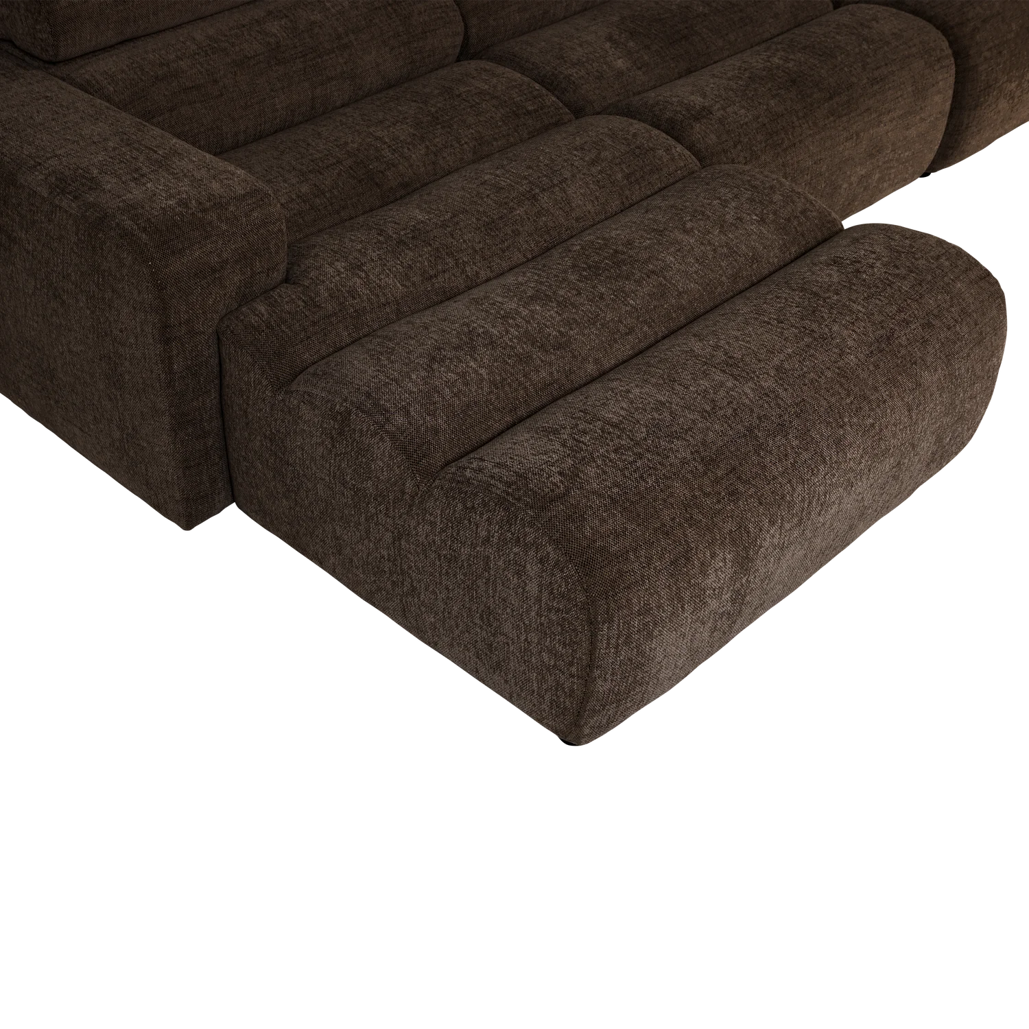 Ecksofa Sofa NOVI Bezug Melange dunkelbraun Chaiselongue links