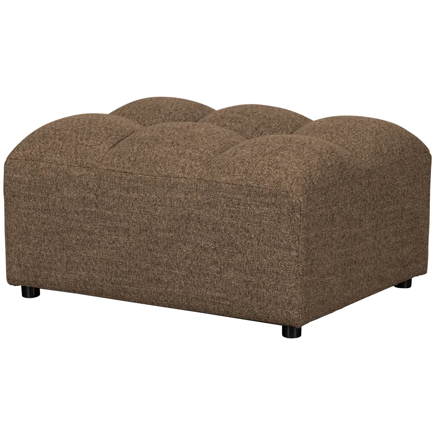 Pouf ALLURE 100 x 70 cm Hocker Sitzhocker Webstoff dunkelbraun melange