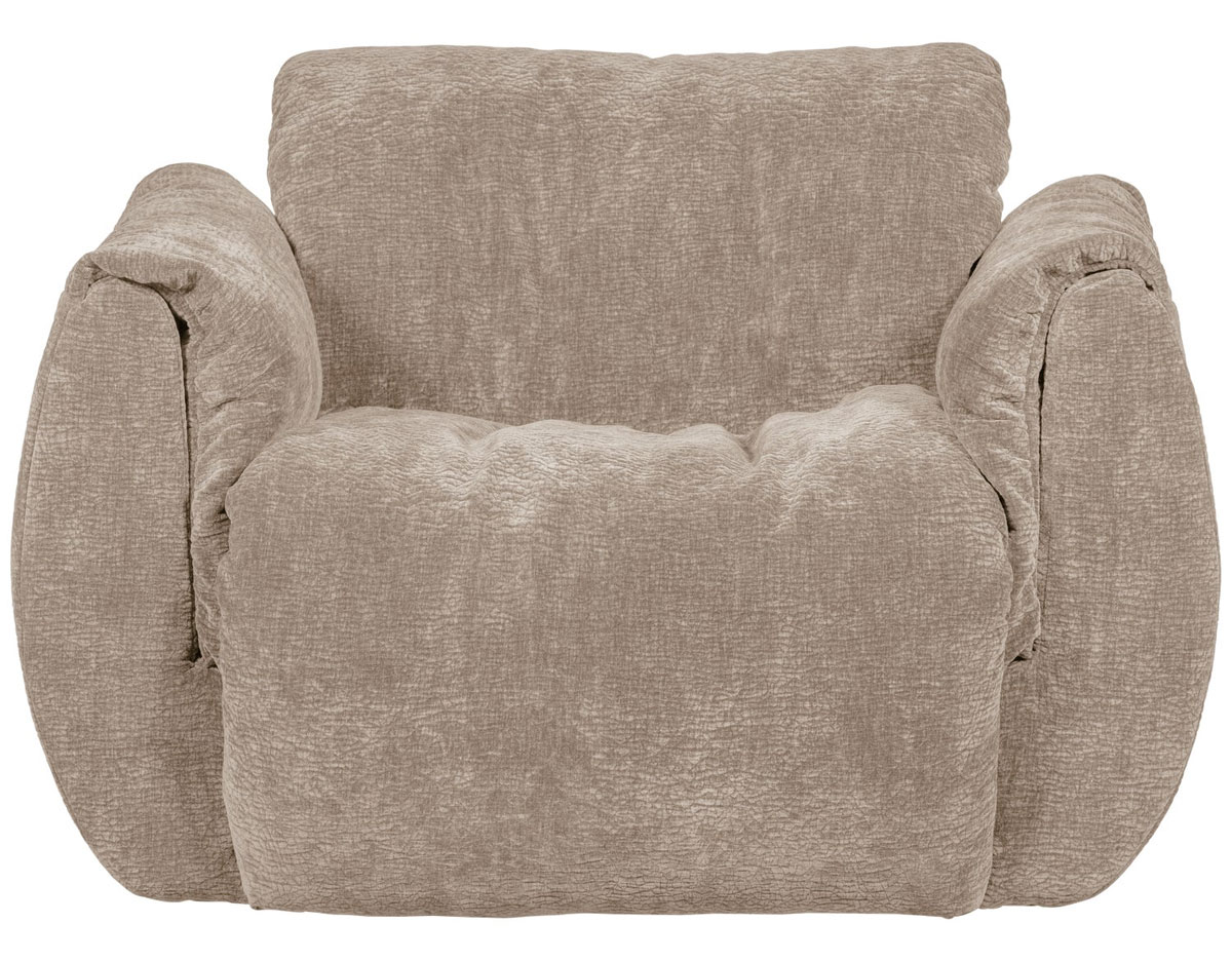 Sessel BAGGY drehbar 3D Chenille sandfarben