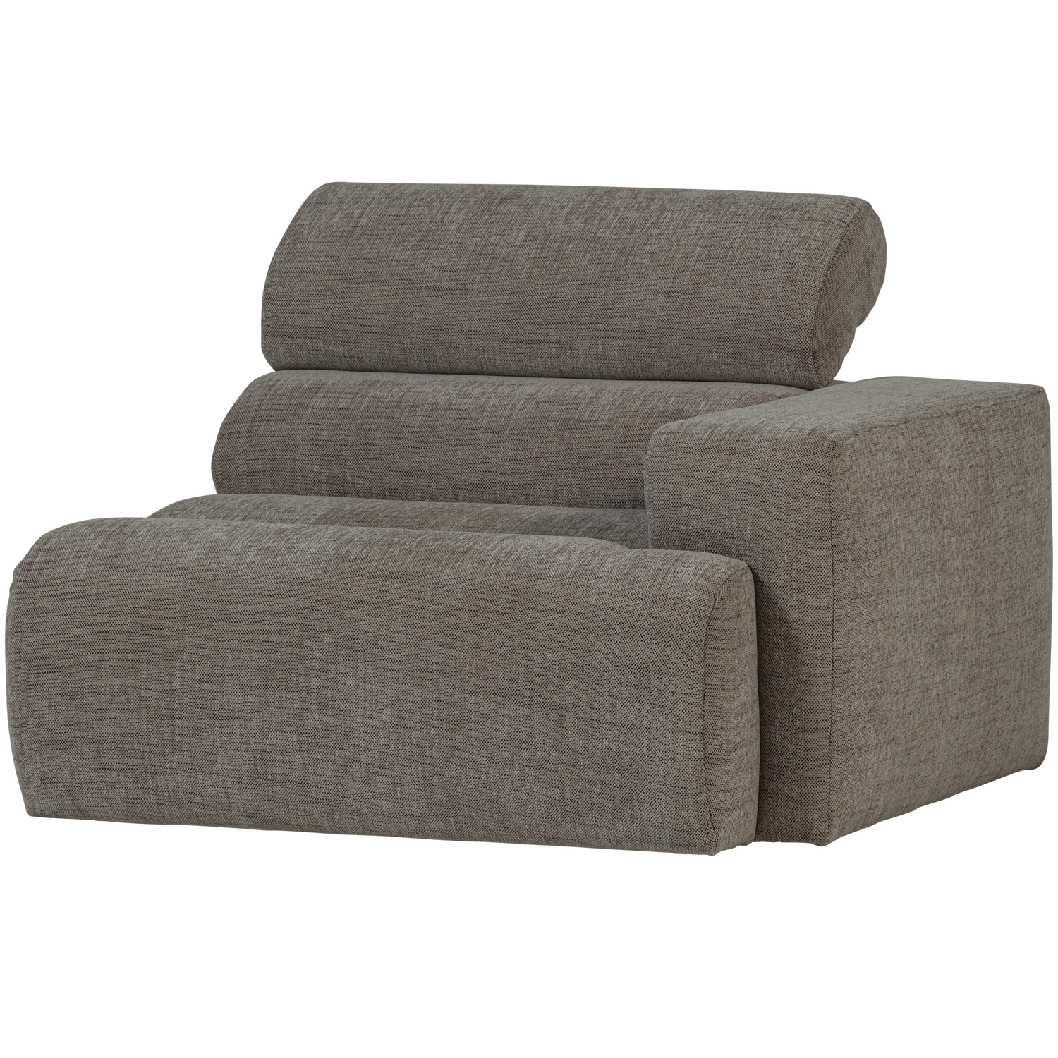 Sofaelement NOVI mit Armlehne rechts Element Webstoff grau melange