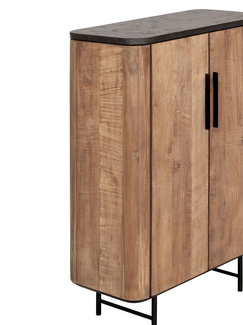 Highboard Soho H 130 cm recyceltes Teakholz Mortex Schrank