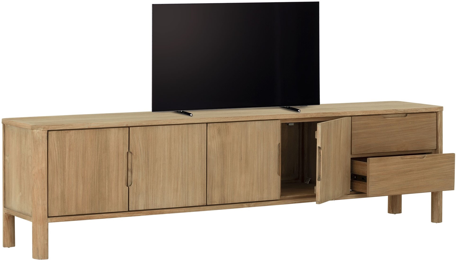 TV Möbel Forte 210 cm Teakholz natur Lowboard