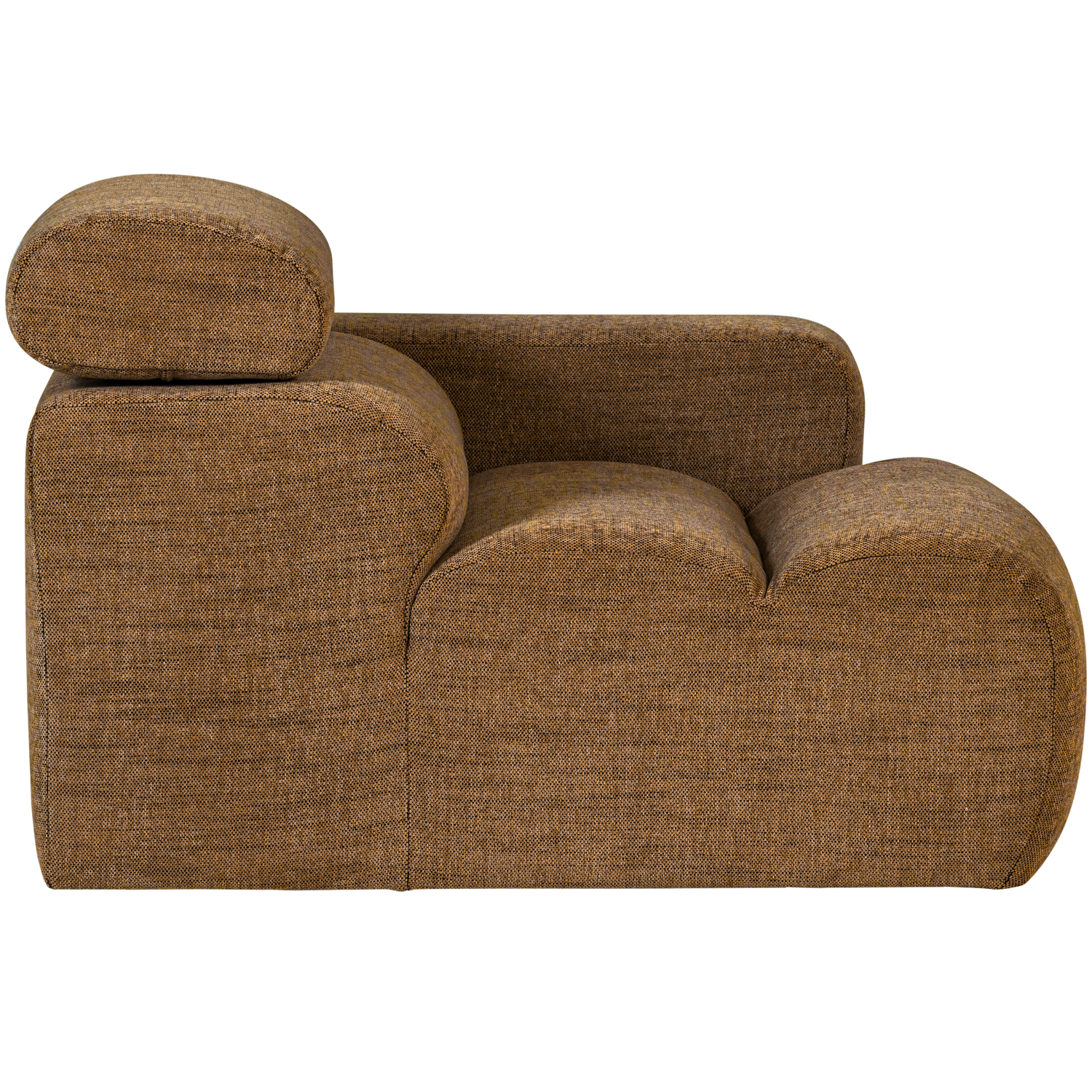 Sofaelement NOVI mit Armlehne rechts Element Webstoff karamell melange