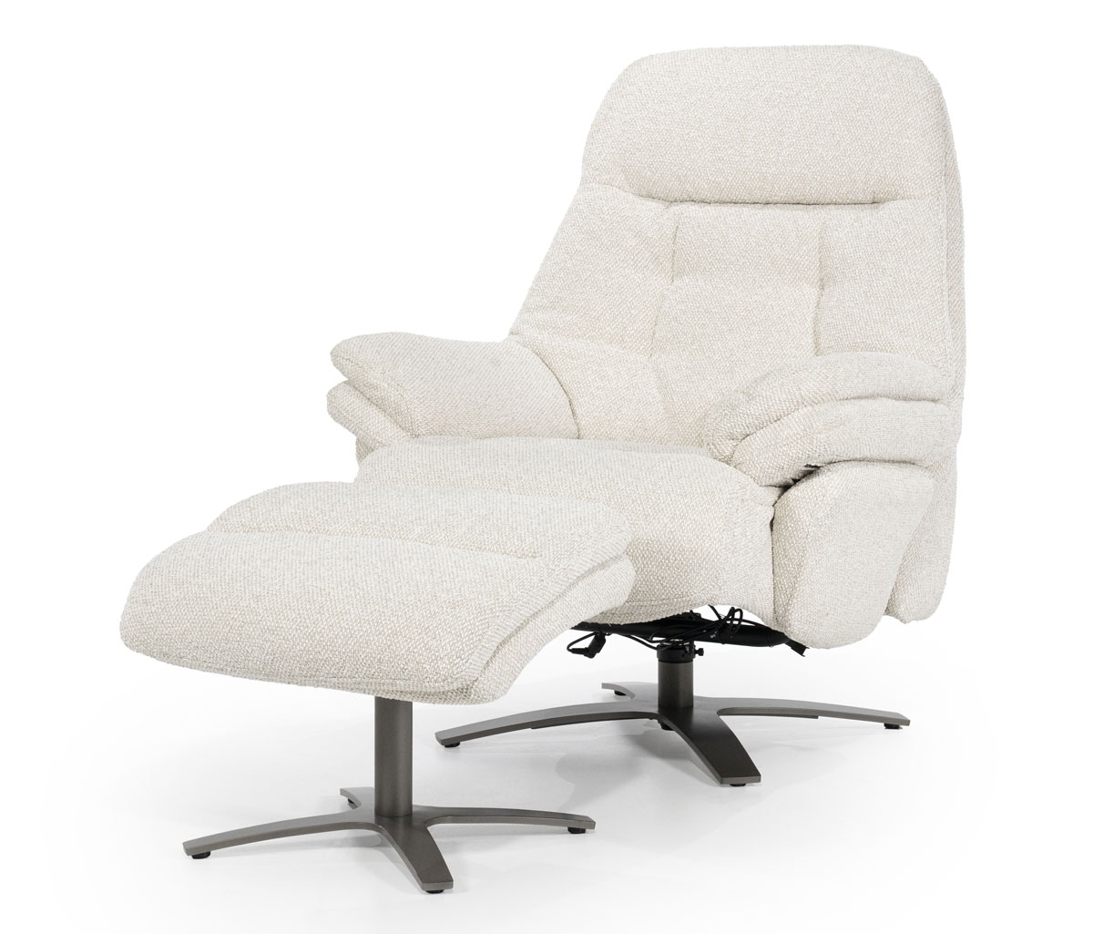 Relaxsessel Caleb elektrisch verstellb. mit Hocker Stoff beige