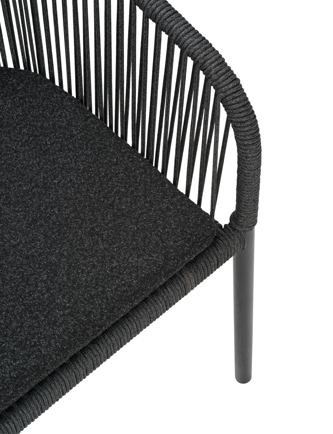 Gartensessel Gartenstuhl Delta Geflecht Aluminium schwarz