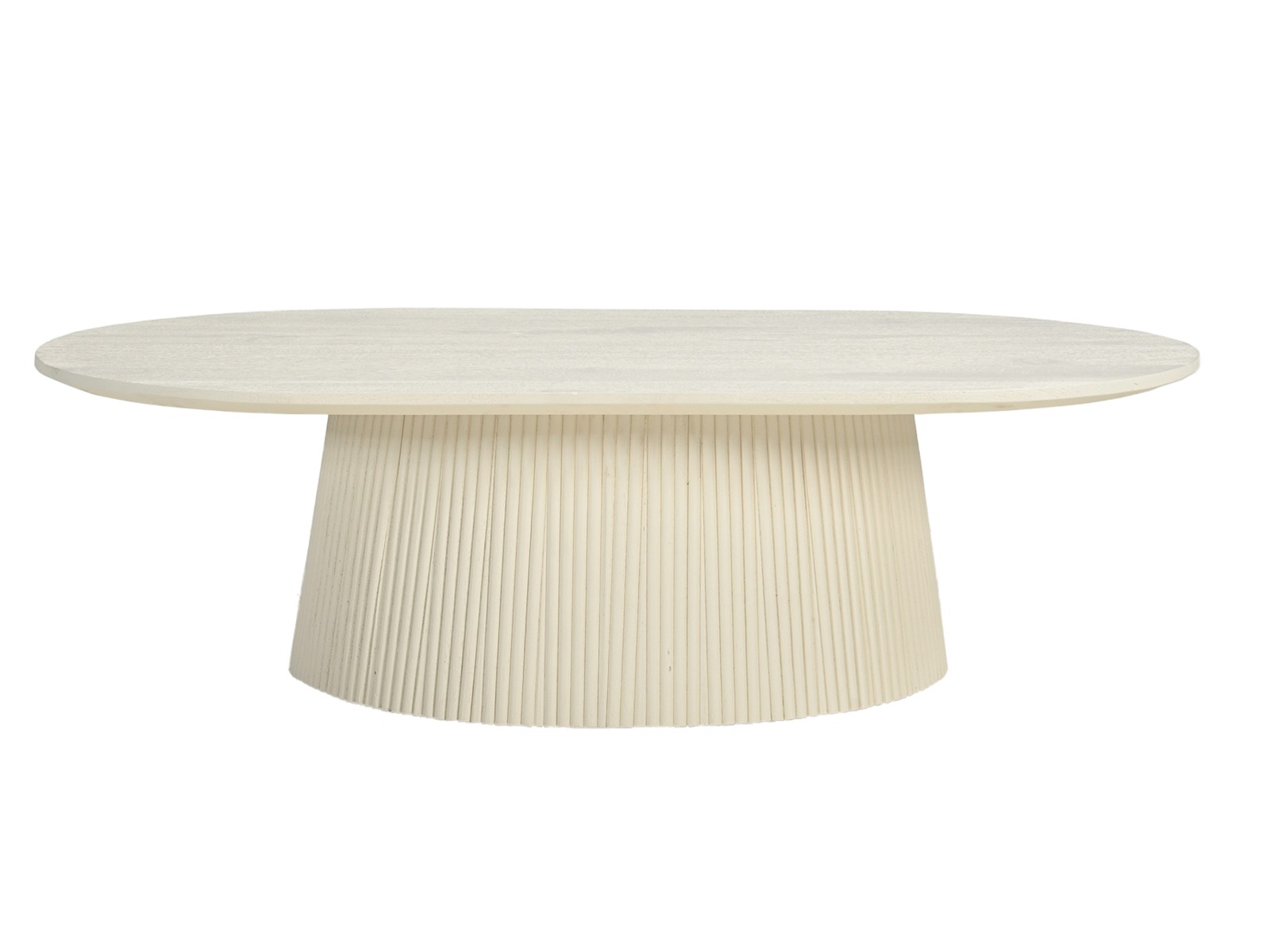 Couchtisch Patrice oval 120 x 70 cm Mangoholz cremeweiß Sofatisch