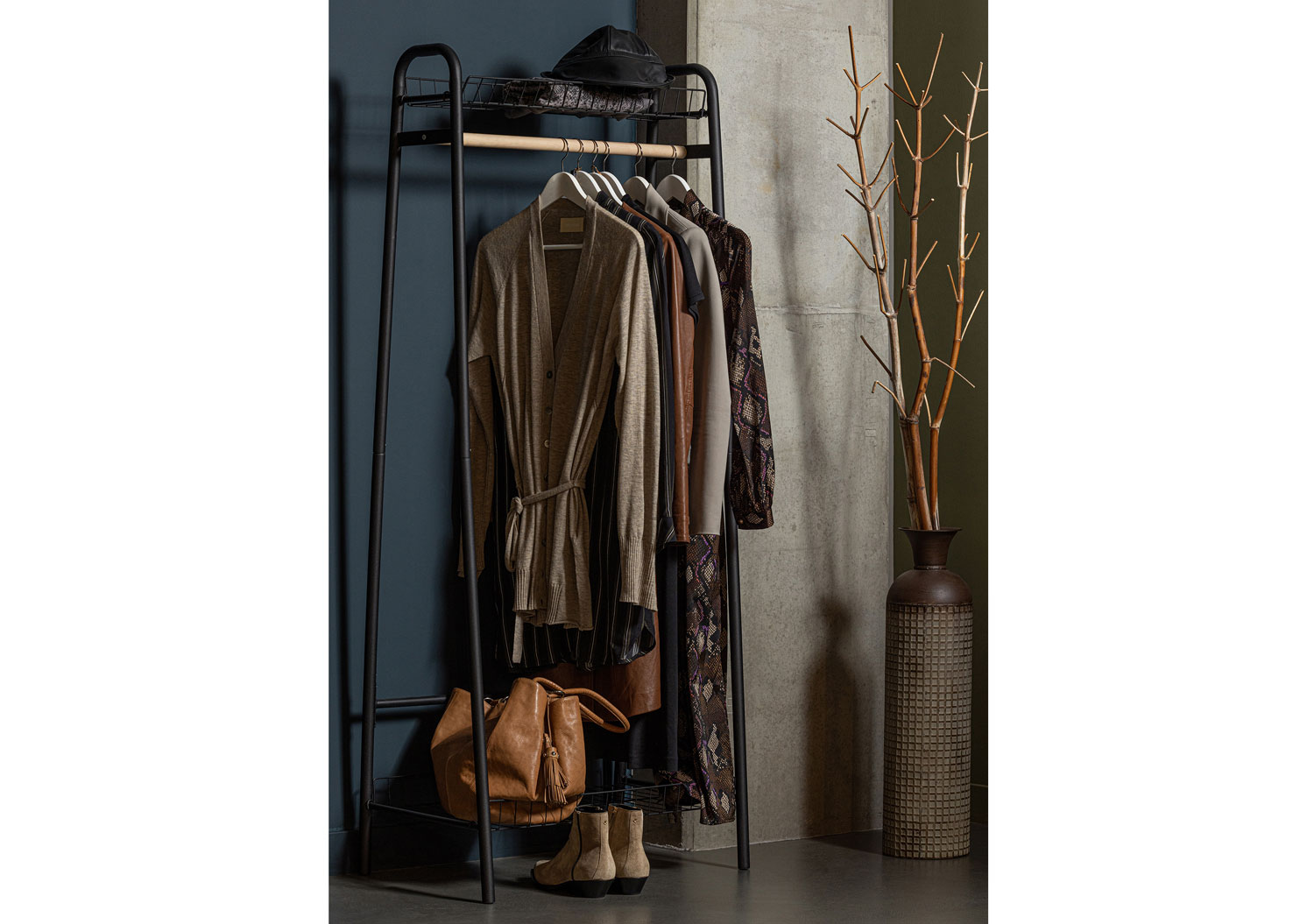 Standgarderobe Jovi Metall Schwarz Garderbobe