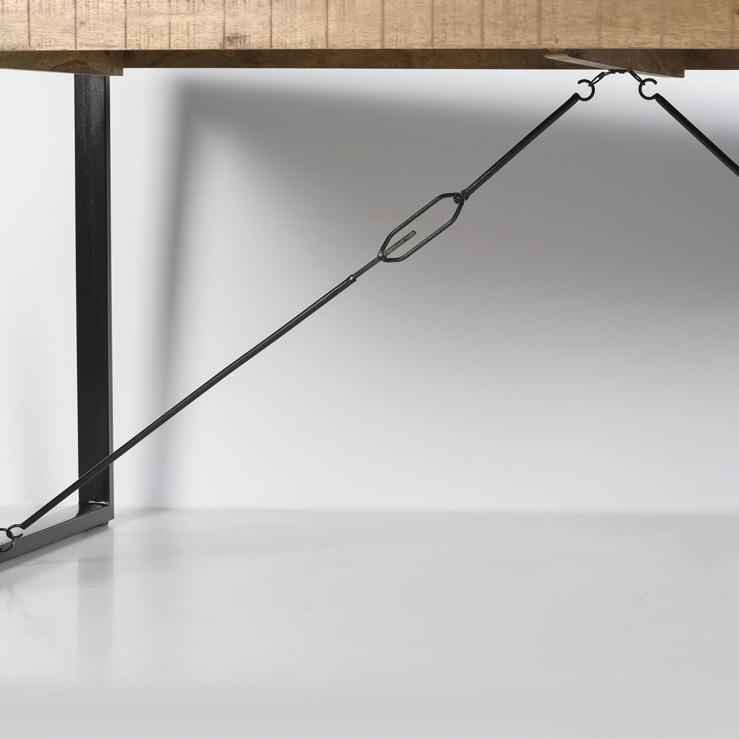 Esstisch Nairobi 200 x 100 cm Mangoholz Metall schwarz