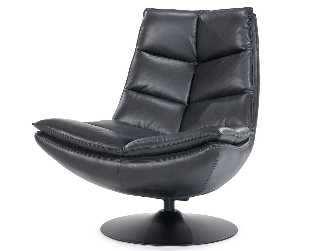 Sessel Relaxsessel Sven Boho Leder schwarz Drehsessel