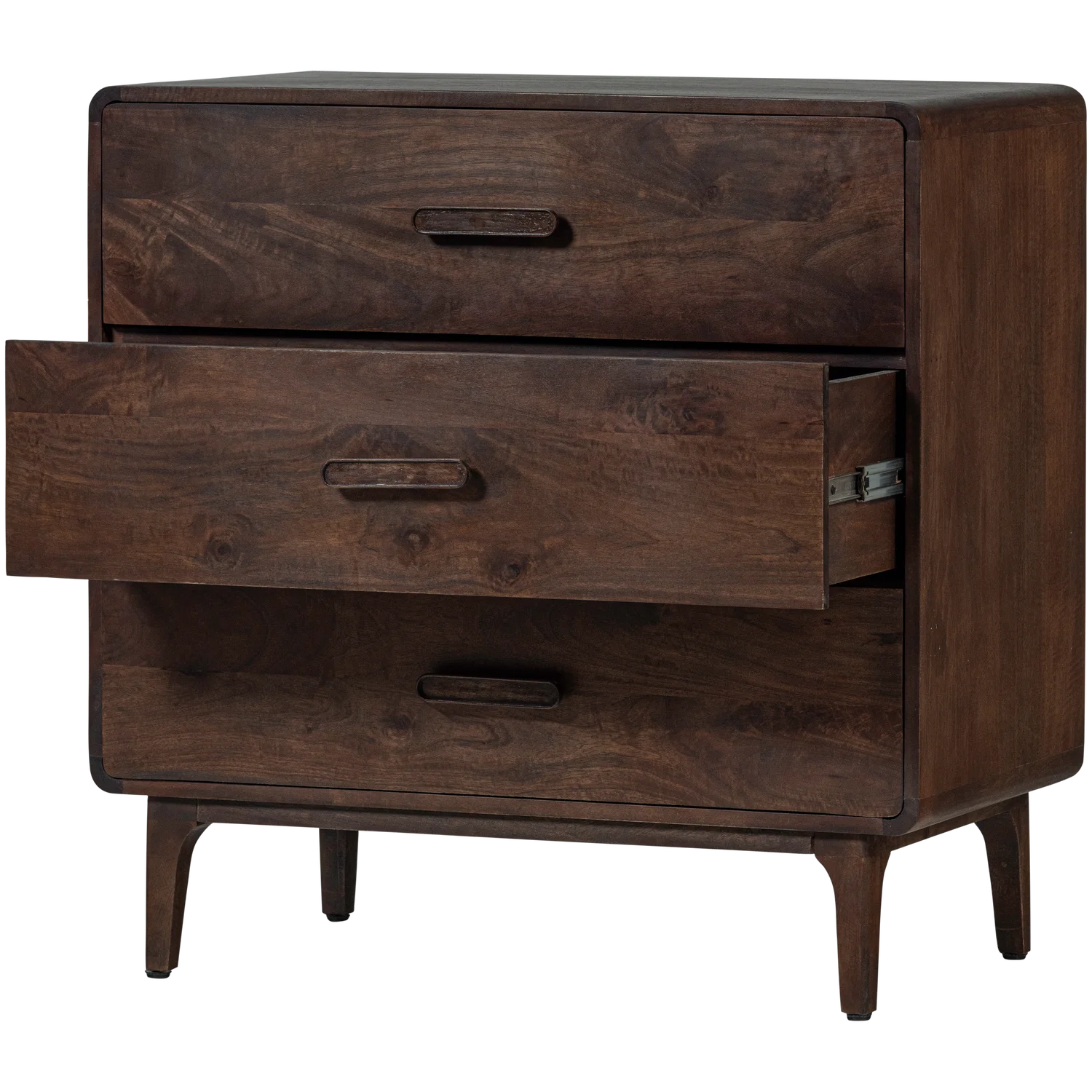 Sideboard LIYA B 90 cm Schubladenschrank Mangoholz dunkelbraun