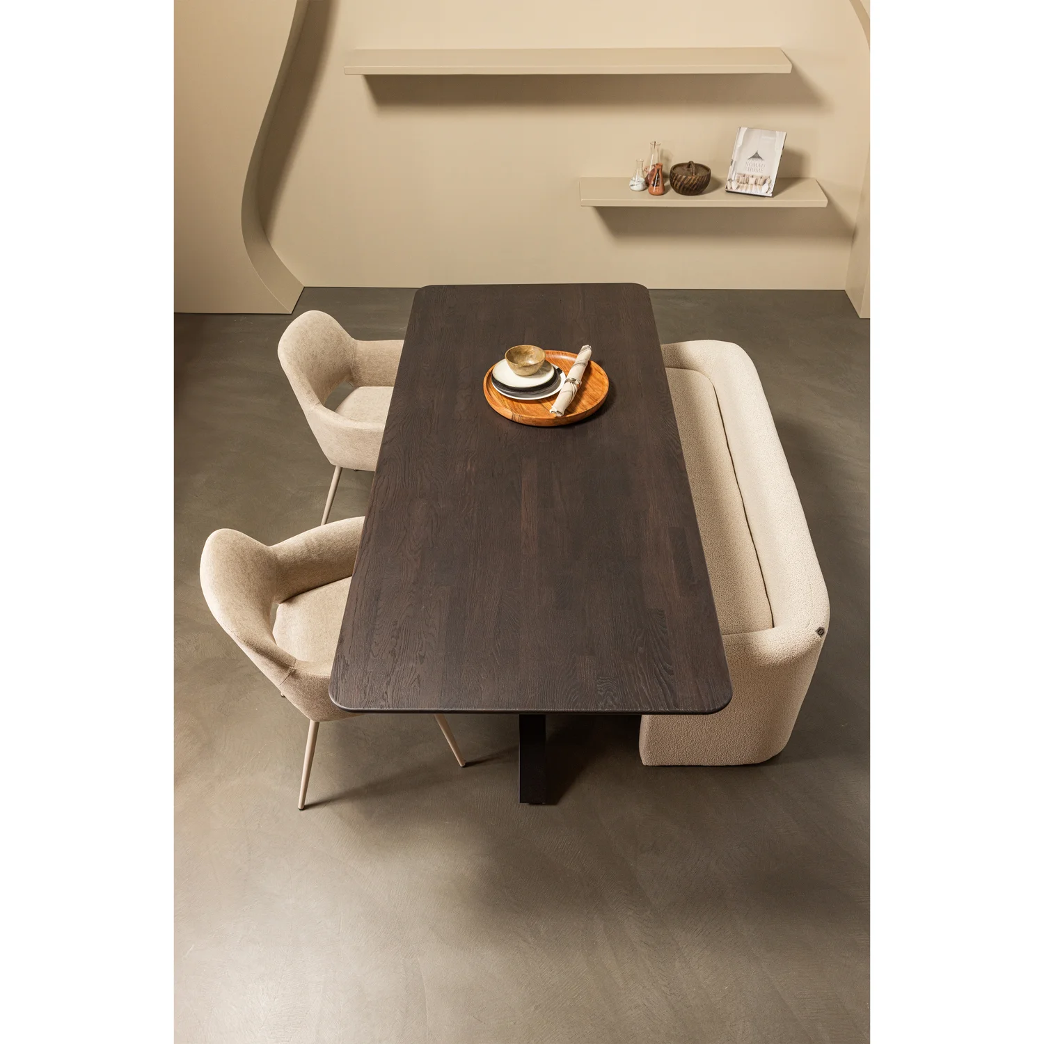 Bank Sitzbank ZONE 160 cm Webstoff beige