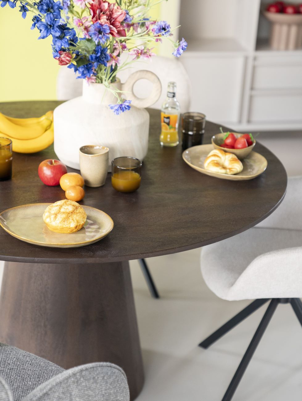 Esstisch Aron rund Ø 130 cm Mango Massivholz braun