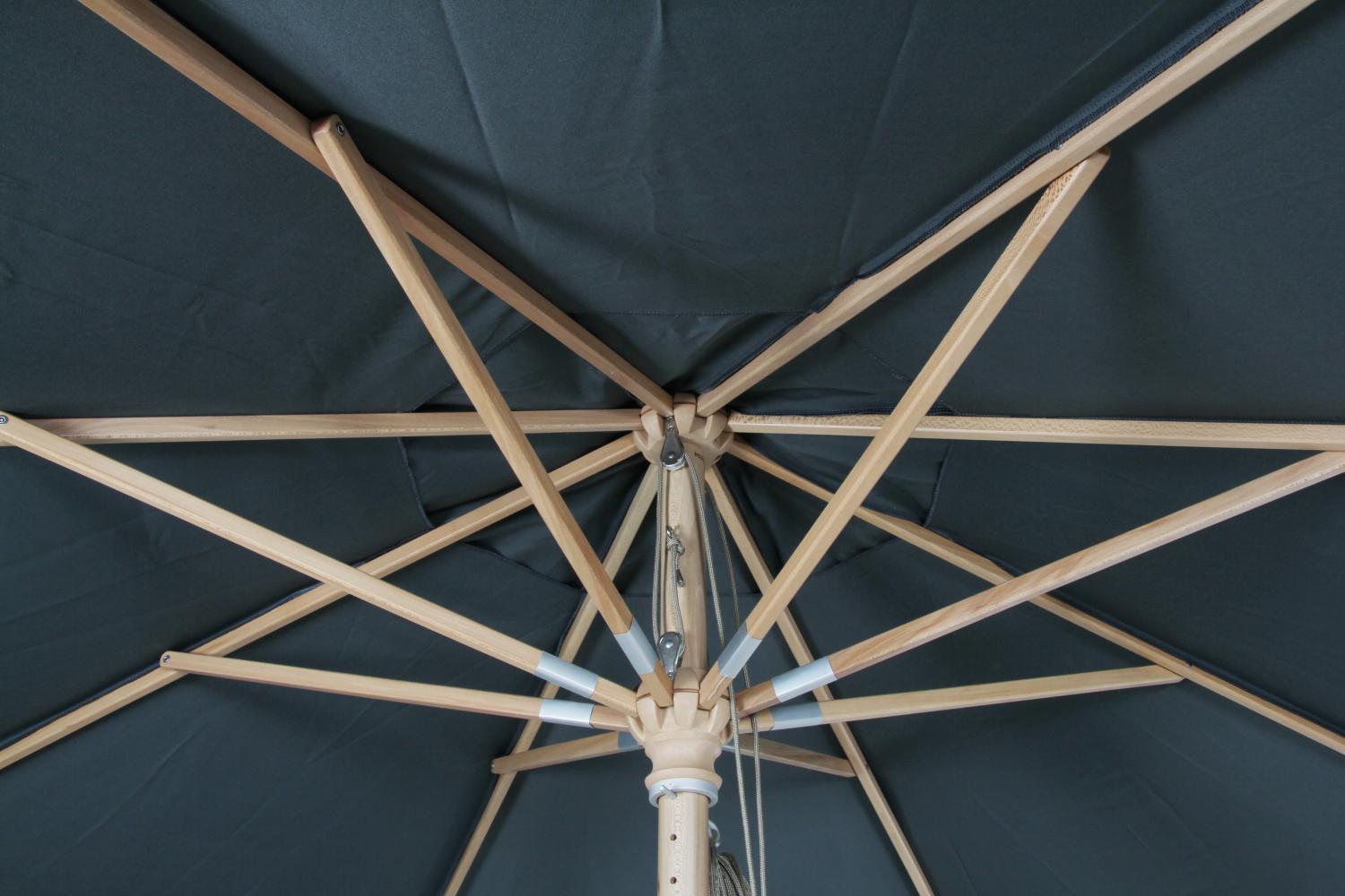 Holz Sonnenschirm Reggio rund Ø 300 cm grau