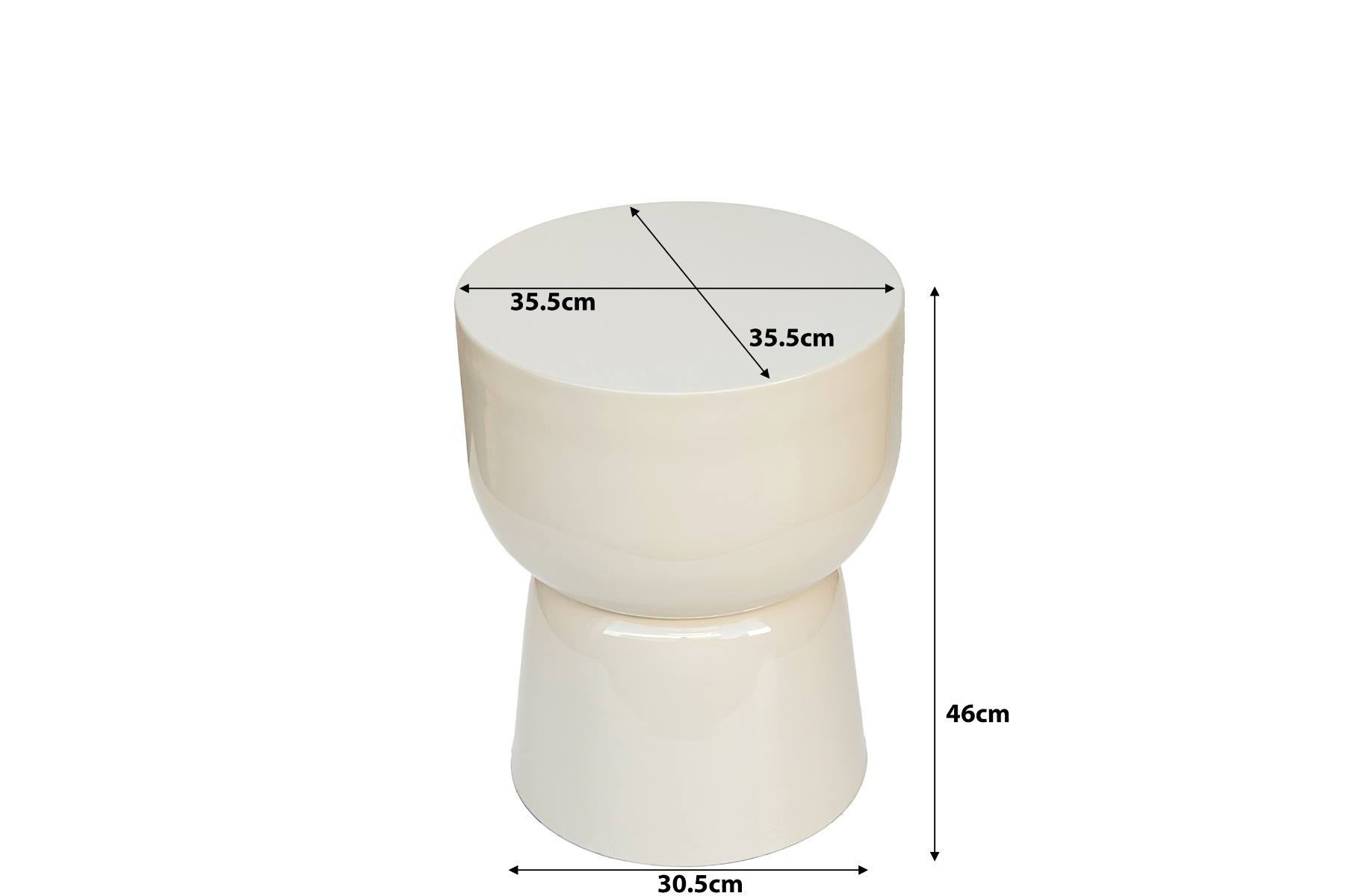 Beistelltisch Kian rund Ø 35 cm off white