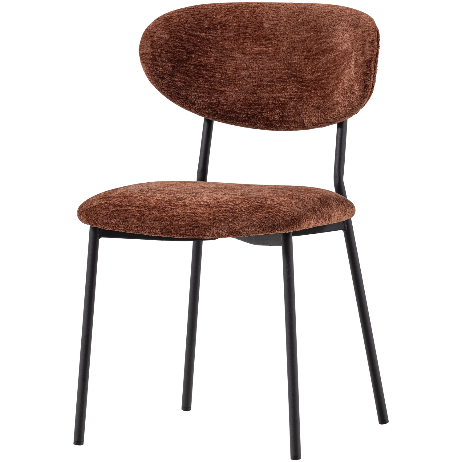 2er Set Esszimmerstuhl KJELD Struktur Chenille braun