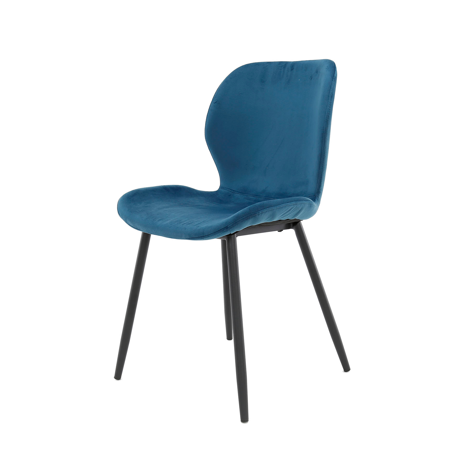 4er Set Esszimmerstuhl Samt blau Stuhl Samstuhl