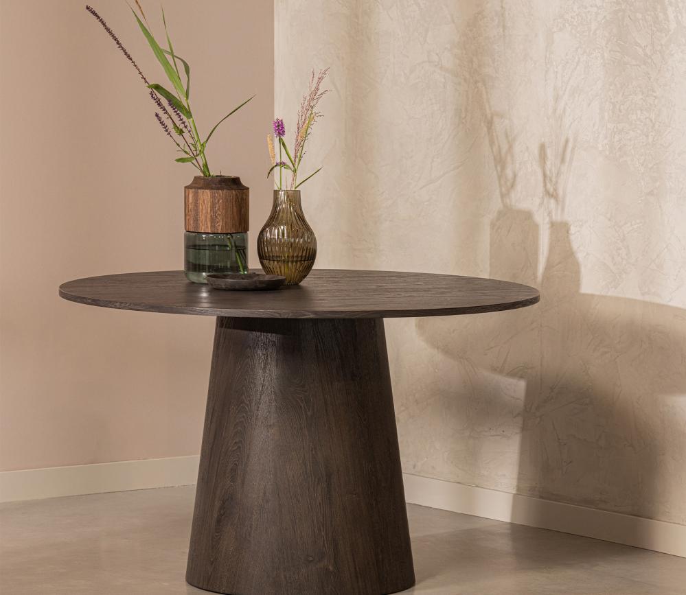 Esstisch MAAN rund Ø 120 cm MDF dunkelbraun