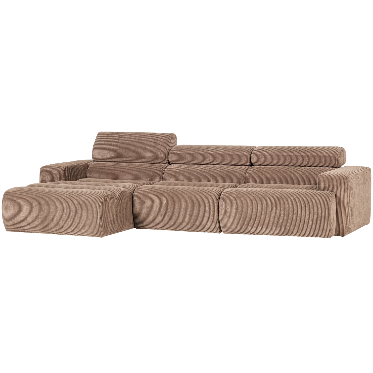 Ecksofa Sofa NOVI Bezug Rippstoff taupe Chaiselongue links
