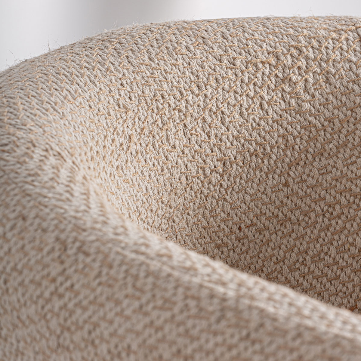 Armlehnsessel LIERMO Jutebezug beige, Mangoholz Relaxsessel Sessel