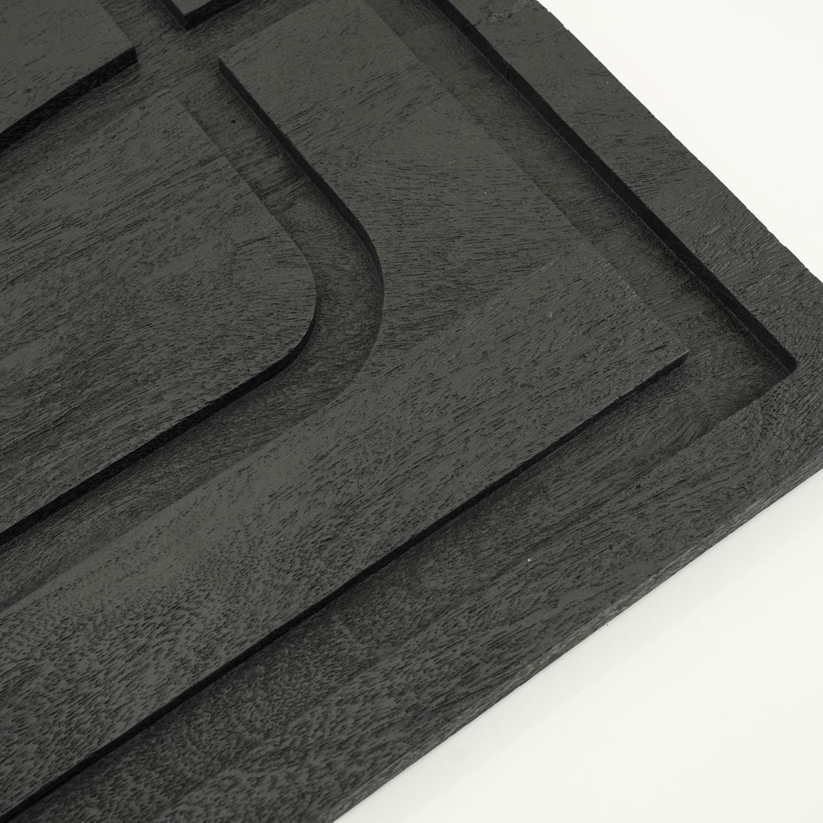 Wand Deko Kuzai 60 x 90 cm Mangoholz schwarz