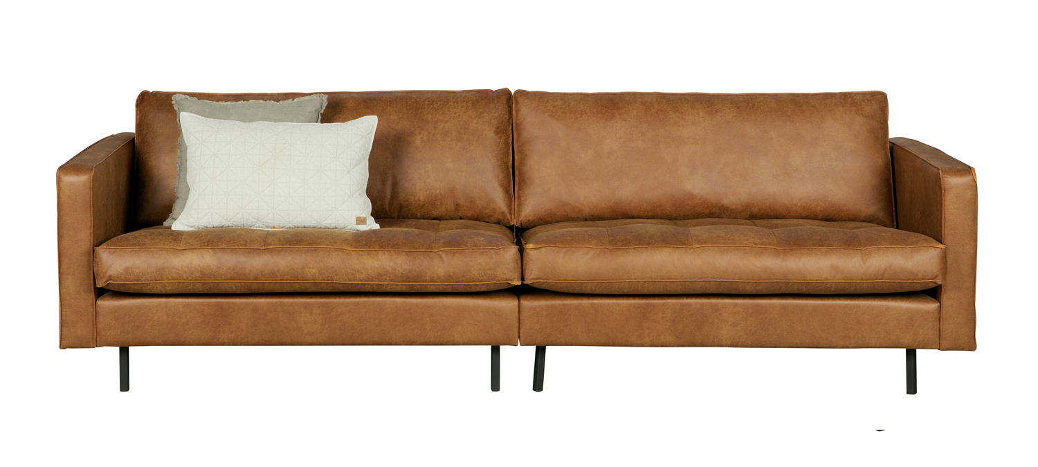 3 Sitzer Sofa RODEO CLASSIC recyceltes Leder cognac