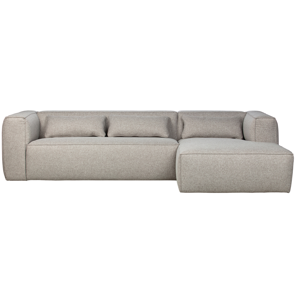 Eckgarnitur BEAN hellgrau Ecksofa Longchair rechts