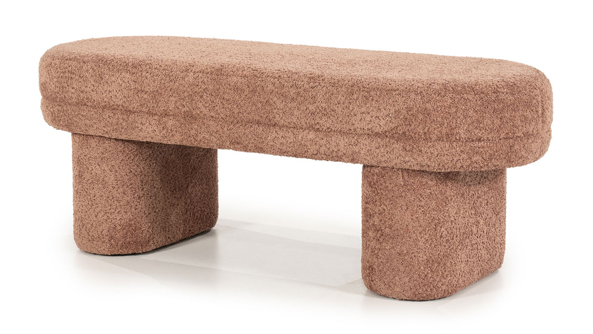 Esstischbank Rama 120 cm Teddystoff terrakotta Sitzbank