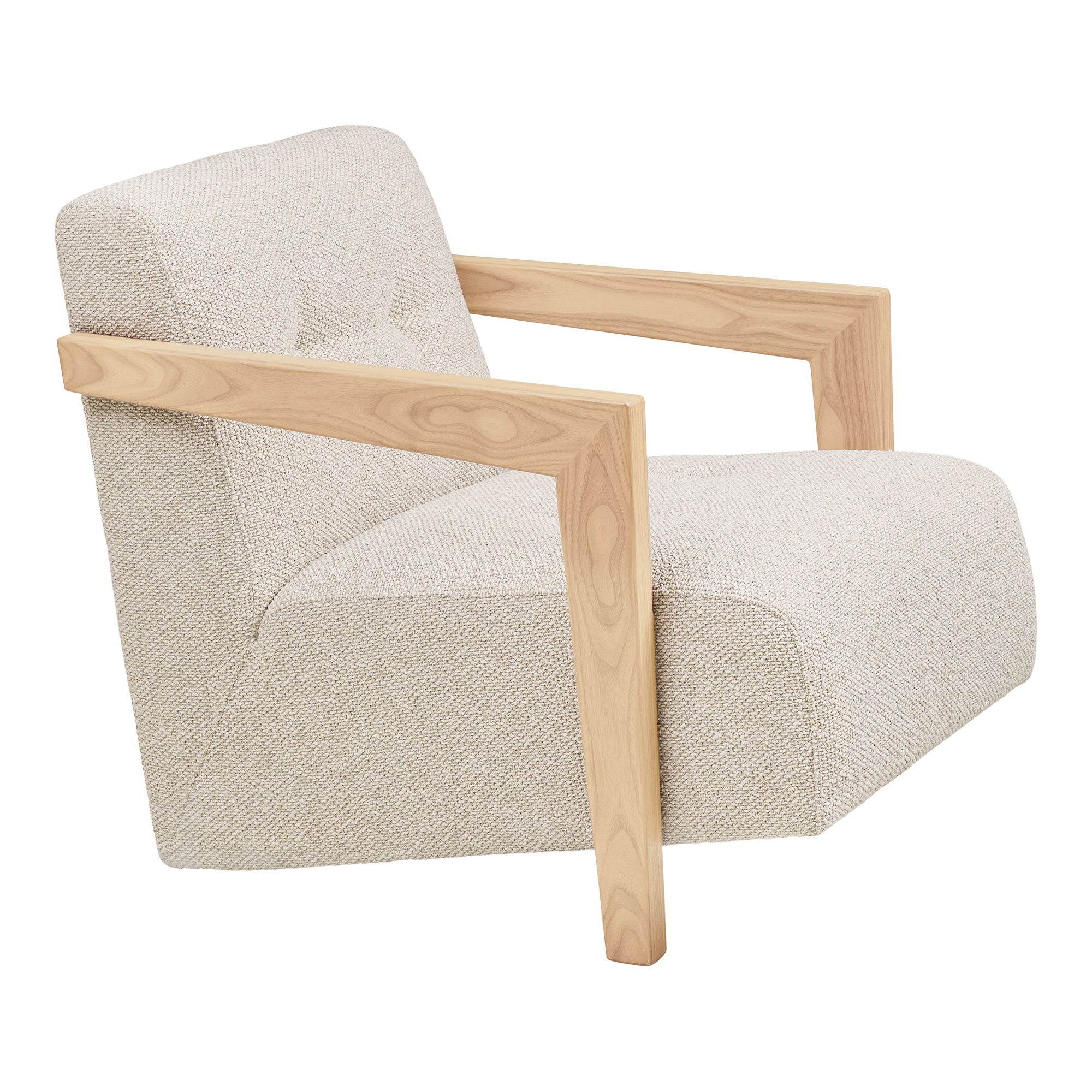 Sessel Marrakesch Stoff beige Eichengestell Relaxsessel Loungesessel