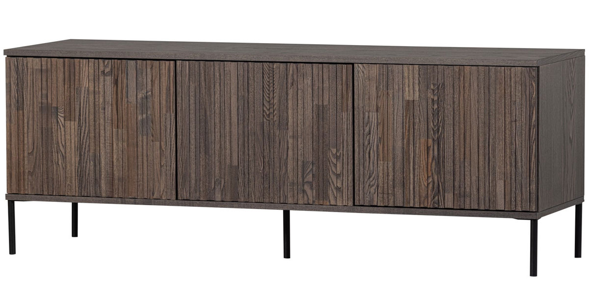 TV Möbel Lowboard New Gravure 150 cm Esche espresso