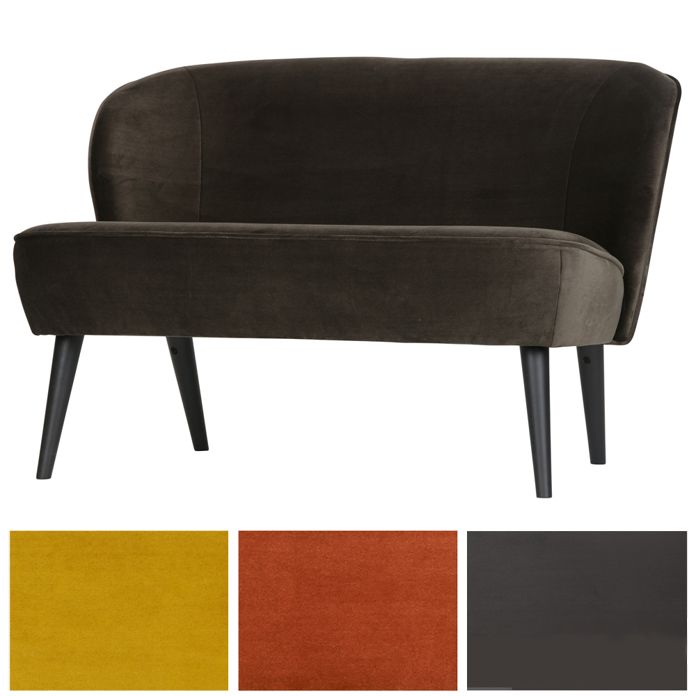 woood kleines Sofa SARA 110 cm Samt Couch