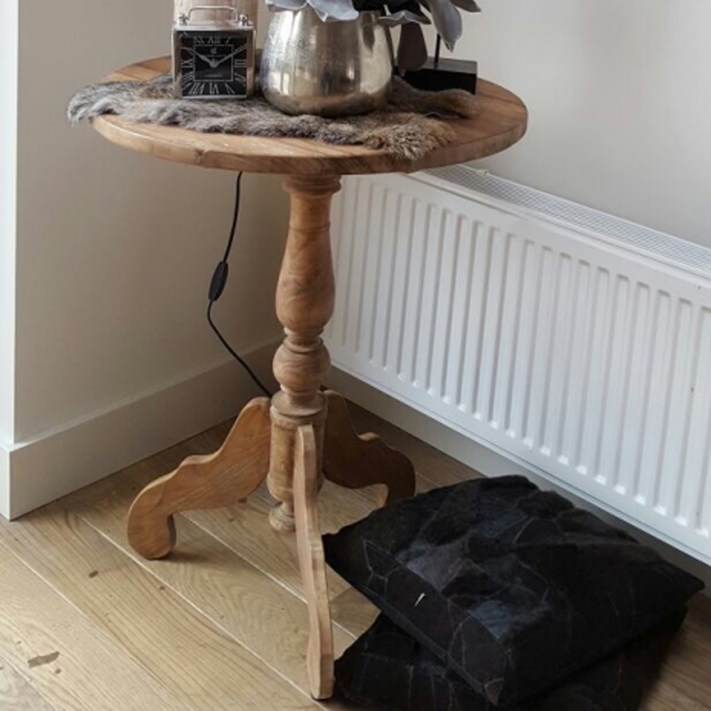 Beistelltisch Bistrotisch Dengkleh Ø 60 cm Tisch Kaffeetisch Massivholz Teakholz