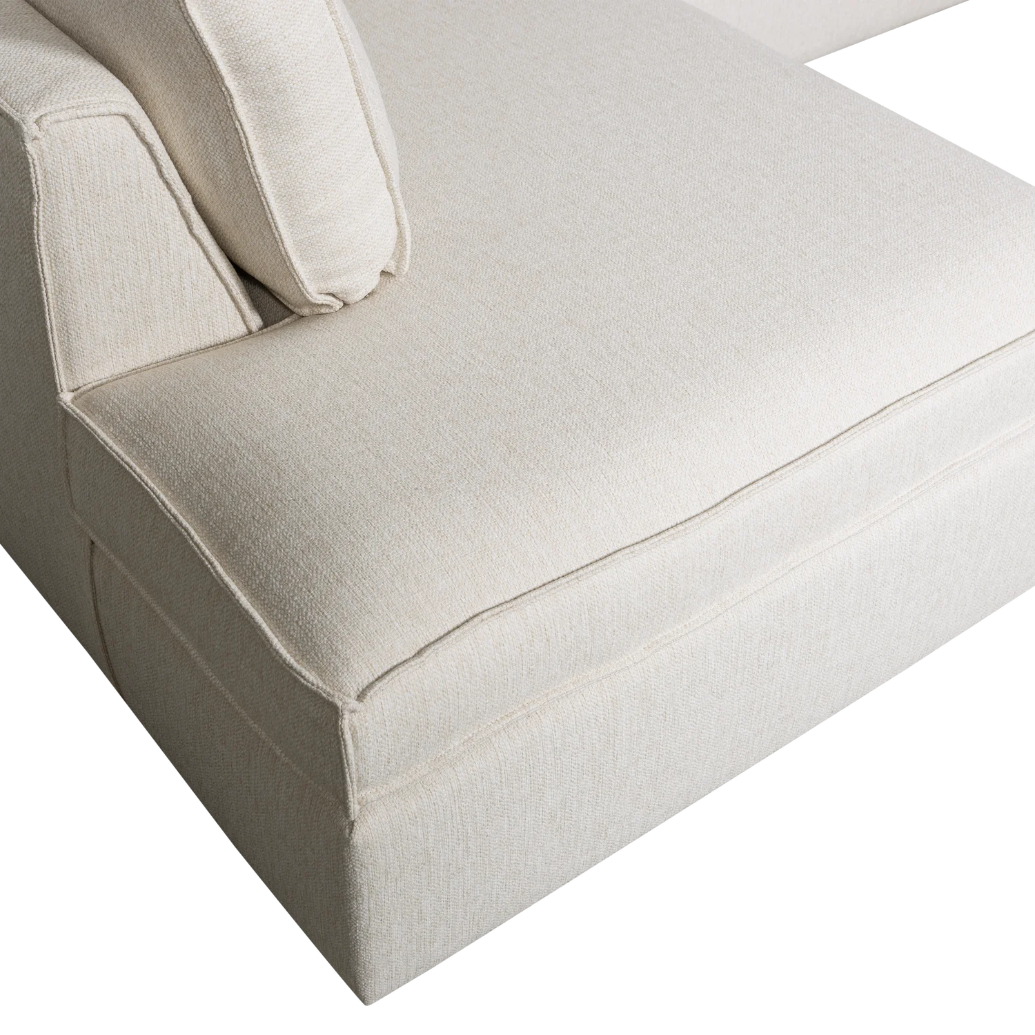 Ecksofa Sofa THOMAS Bezug Webstoff natur Chaiselongue links