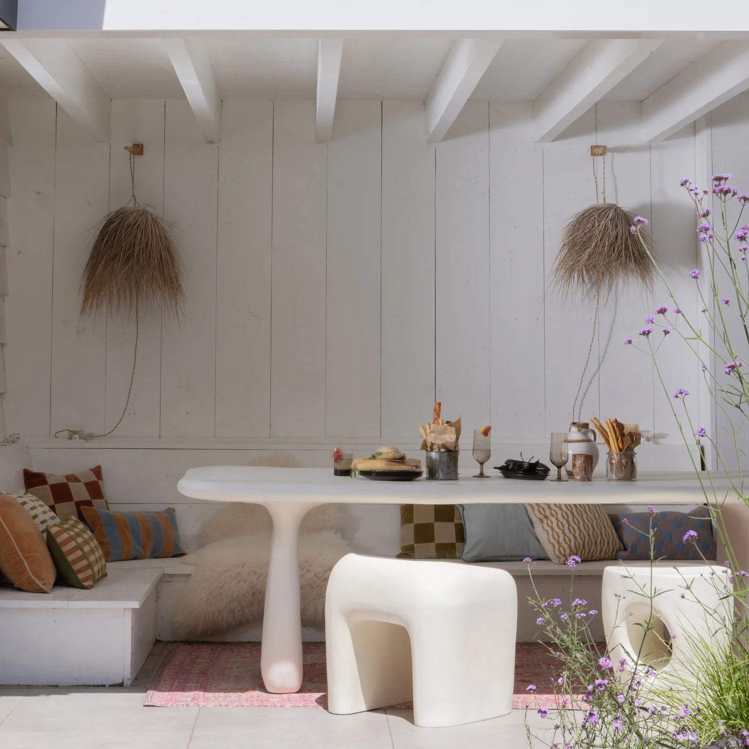 Outdoor Hocker NIVO Gartenhocker Polymer natur 