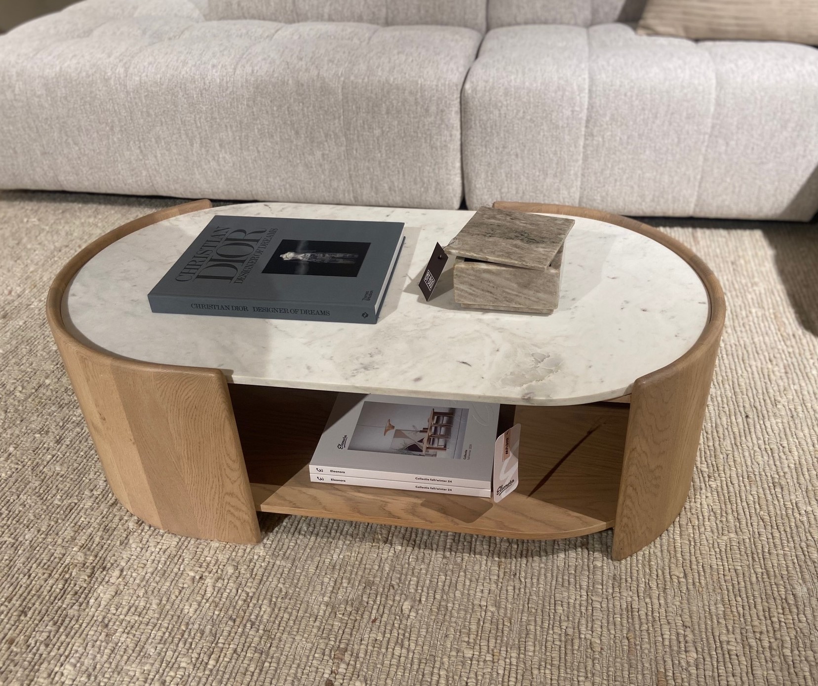 Couchtisch DON Eiche Marmor natur