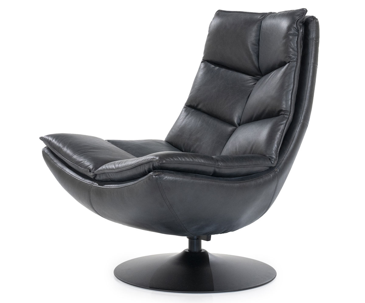 Sessel Relaxsessel Sven Boho Leder schwarz Drehsessel