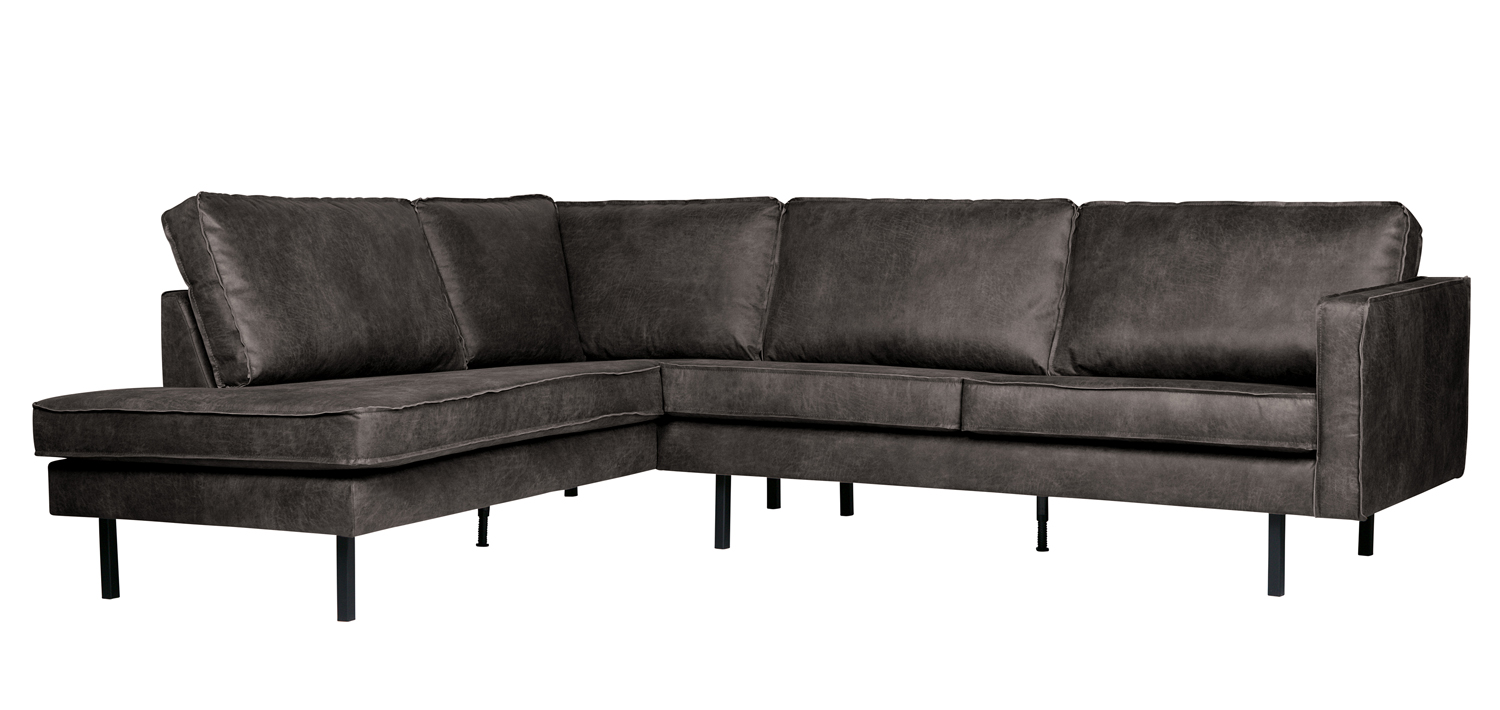 Eckgarnitur Rodeo Leder schwarz Ecksofa