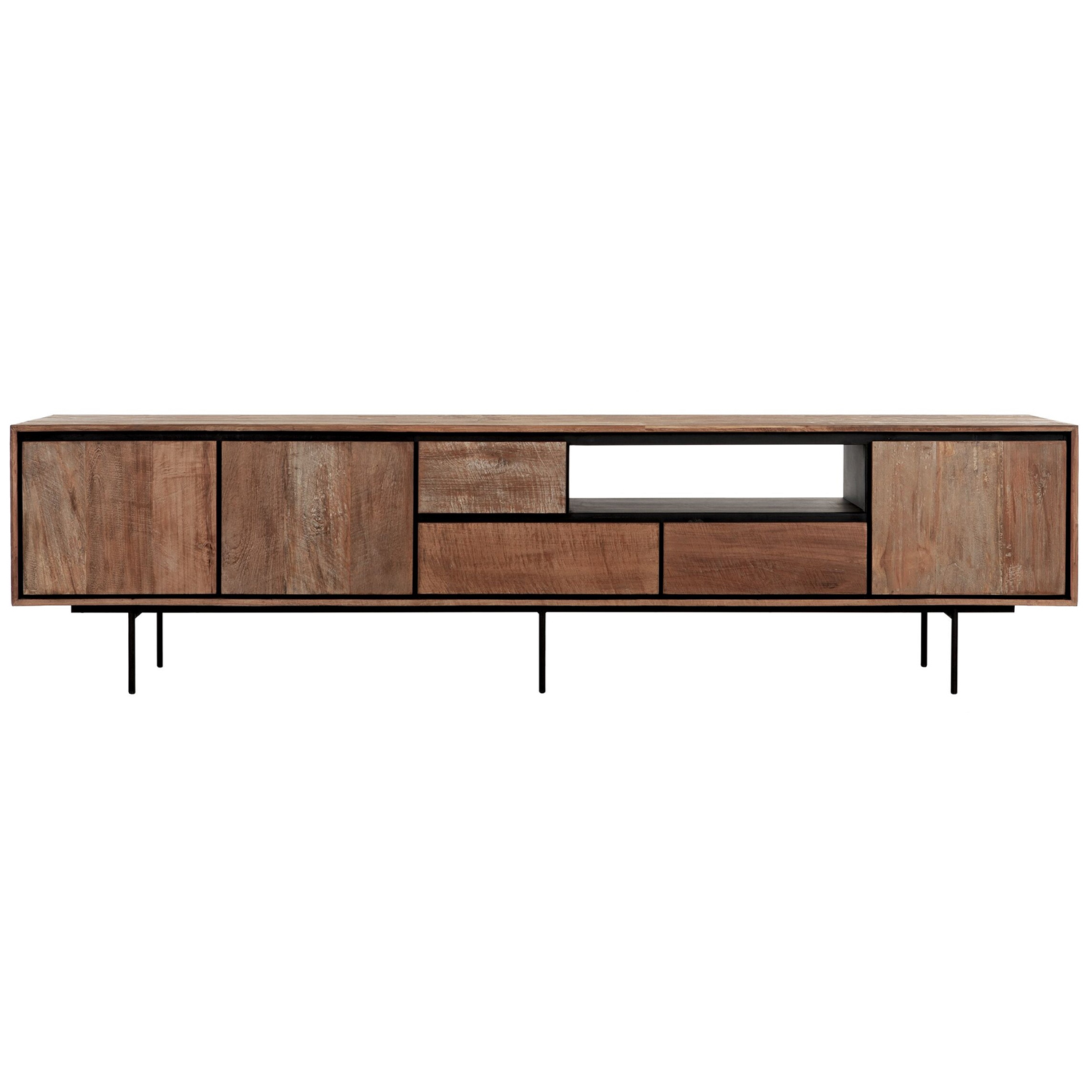 TV Möbel Lowboard 235 cm recyceltes Teakholz massiv