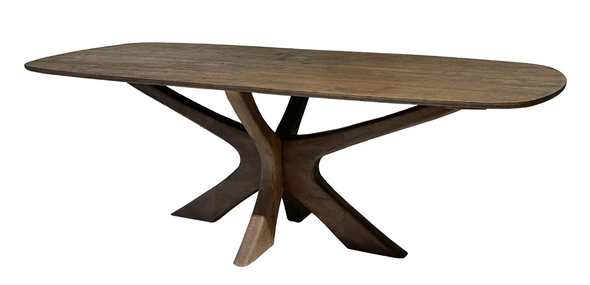 Esstisch Montreaux 220 x 100 cm oval Mangoholz braun