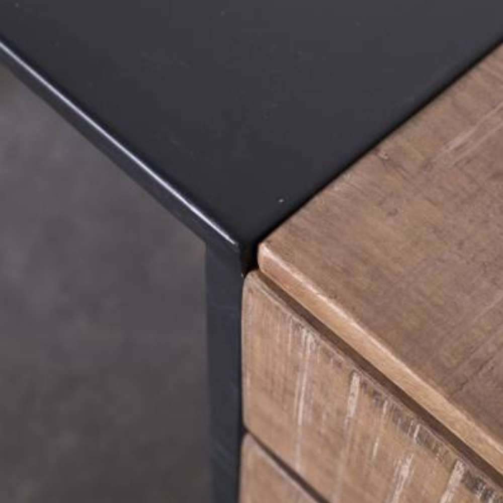 Industrie Schreibtisch Alexander 140 cm Sekretär Mangoholz