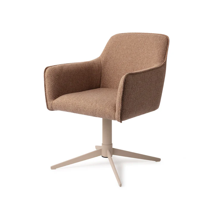 Esszimmerstuhl Hofu – French Toast dunkelbeige mit Gestell in Metall beige