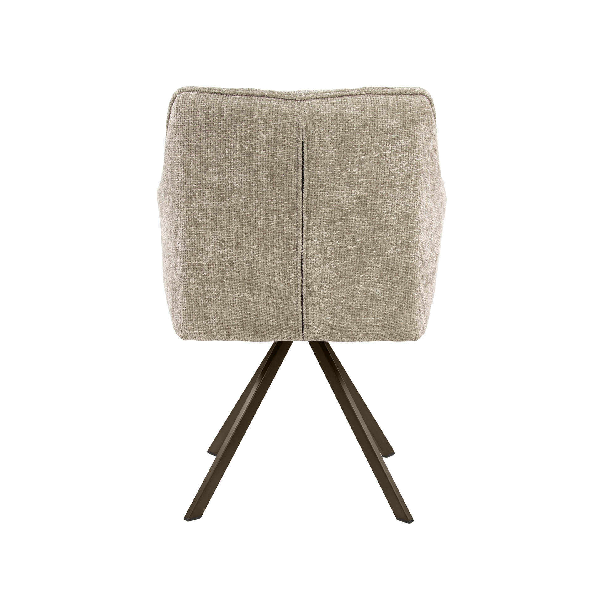 2er Set Armlehnstuhl Fino weiches CHENILLE sand drehbar Beine braun