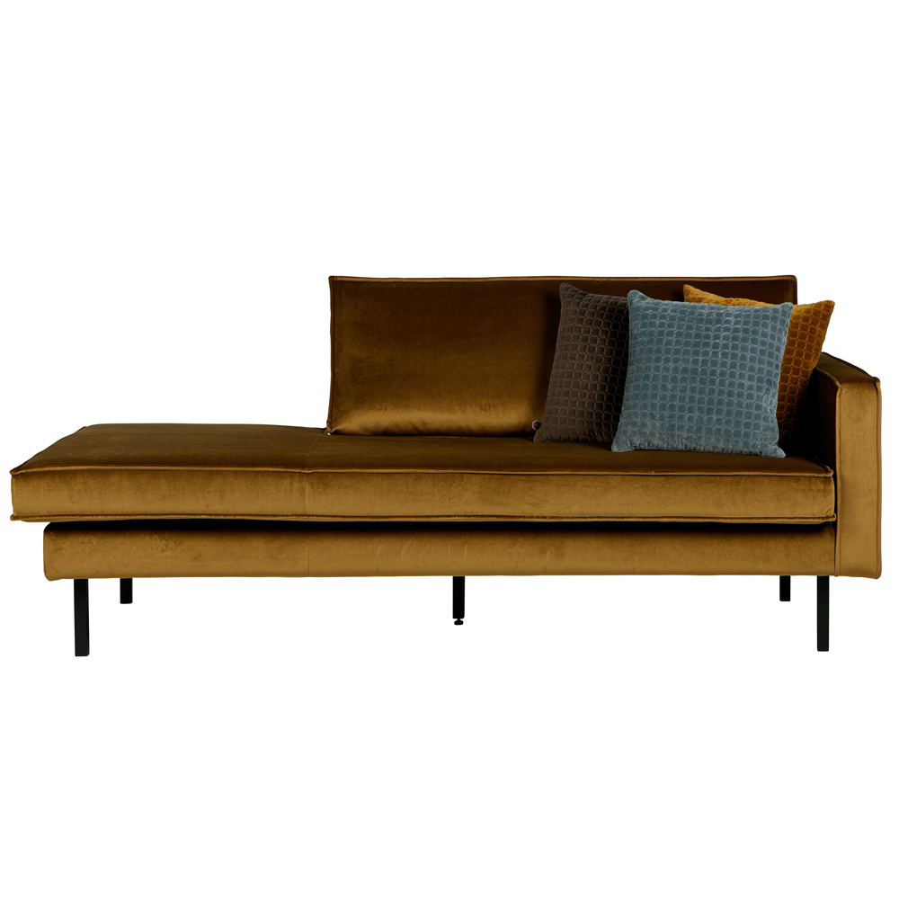 Sofa Chaiselongue RODEO Recamiere Samt honiggelb