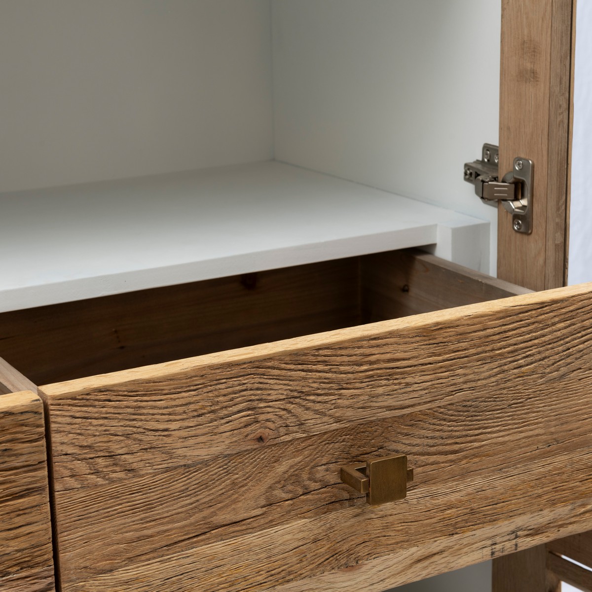 Rivièra Maison LAKE HOUSE Schrank Vitrine 100 cm Eiche weiß braun