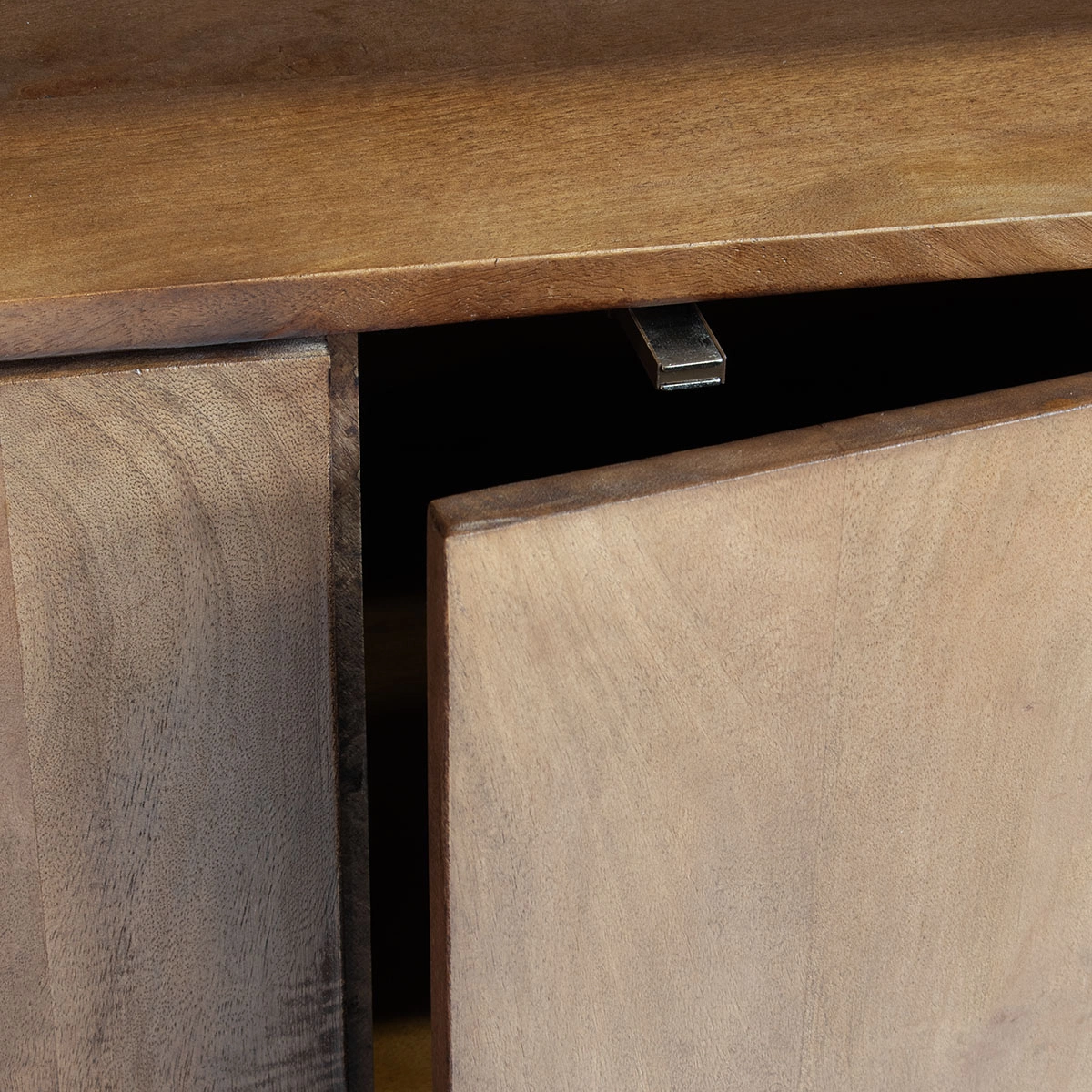 Wandschrank Regal Linn H 220 cm Mangoholz dunkelbraun Schrank
