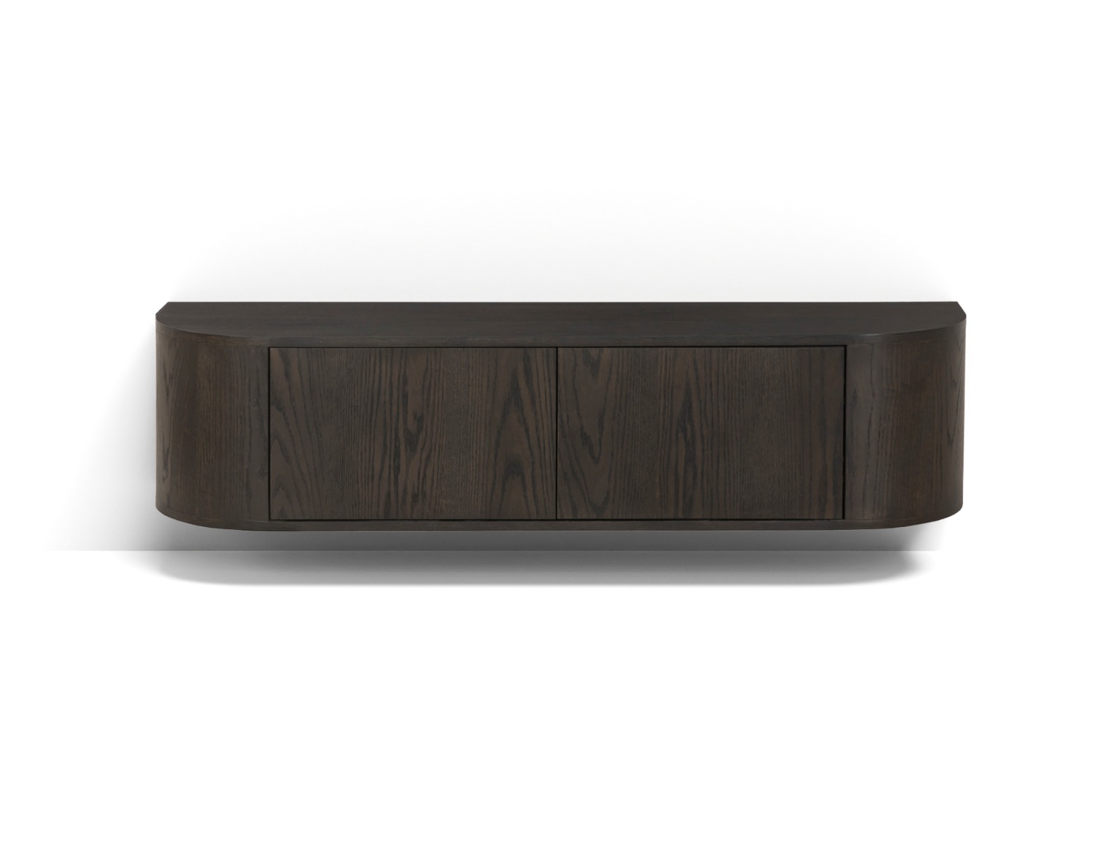 TV Möbel Lowboard Novero 140 cm schwebend Eichenholzfurnier Espresso braun Kommode