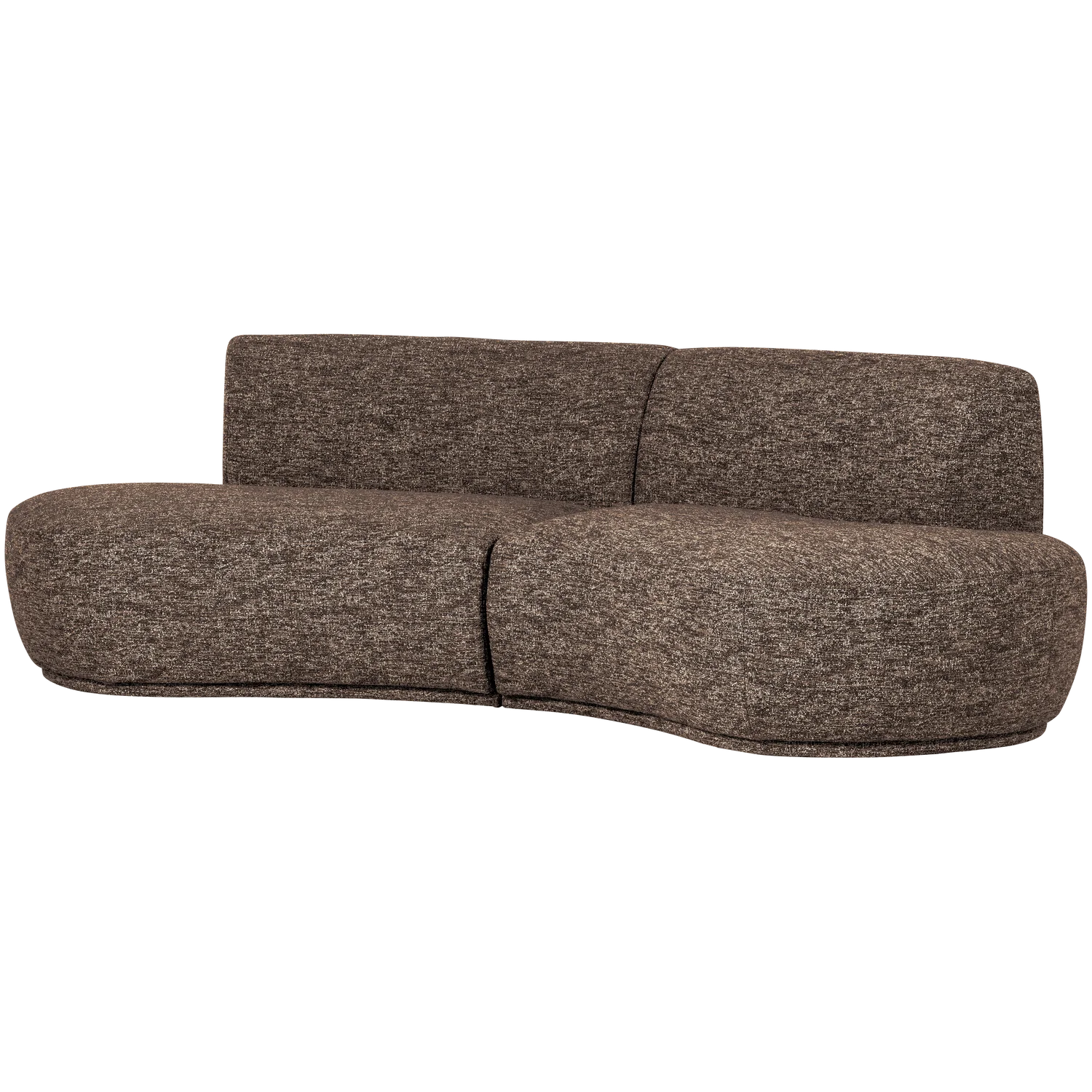 4 Sitzer Sofa BATAVIER halbrund Webstoff Melange braun